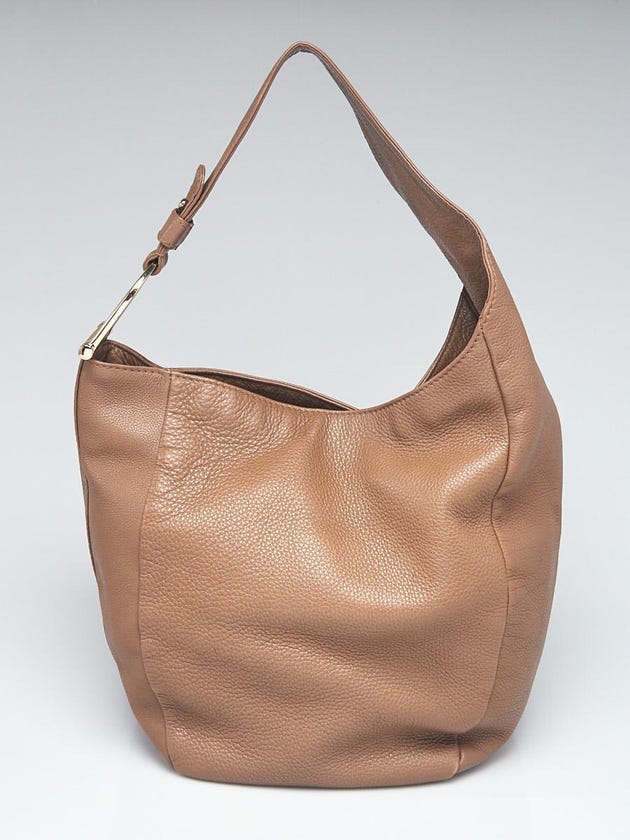 Gucci Brown Pebbled Leather Greenwich Medium Hobo Bag