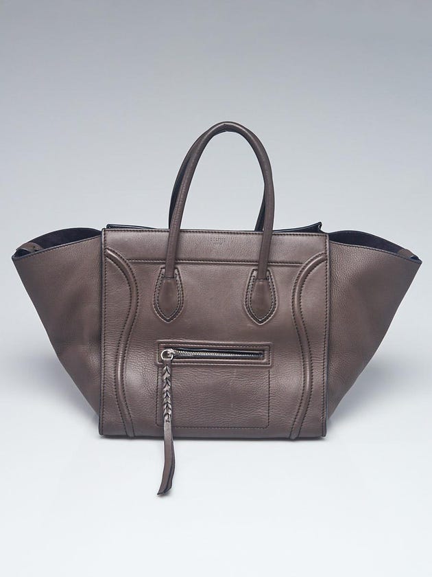 Celine Brown Leather Medium Phantom Luggage Tote Bag