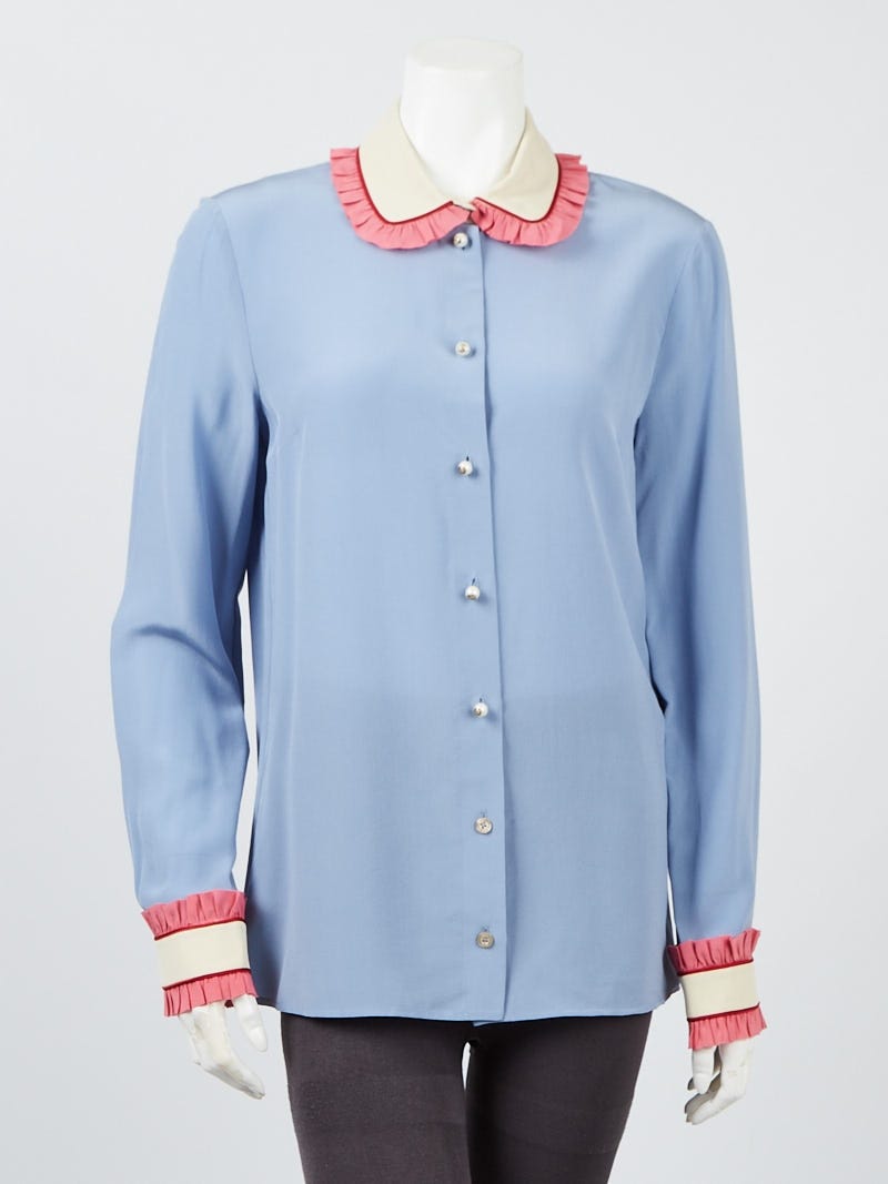 Louis Vuitton® Frill Blouse  Frill blouse, Blouse, Louis vuitton store