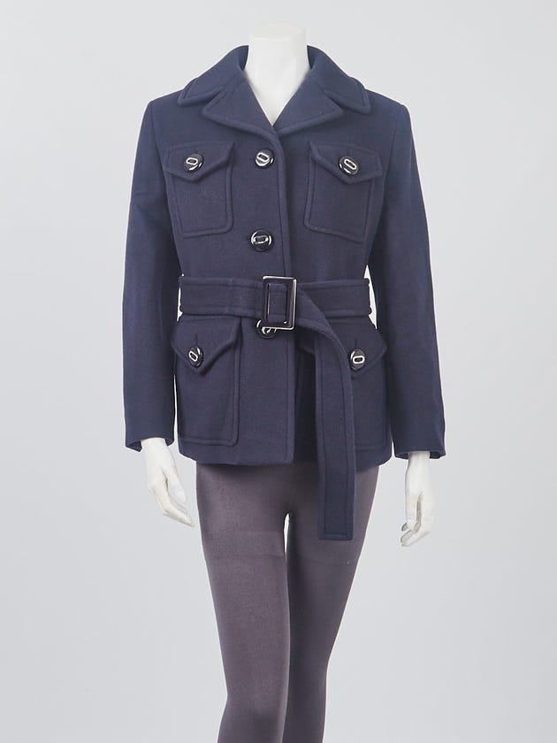 Prada Navy Blue Wool Jacket Size 10/44