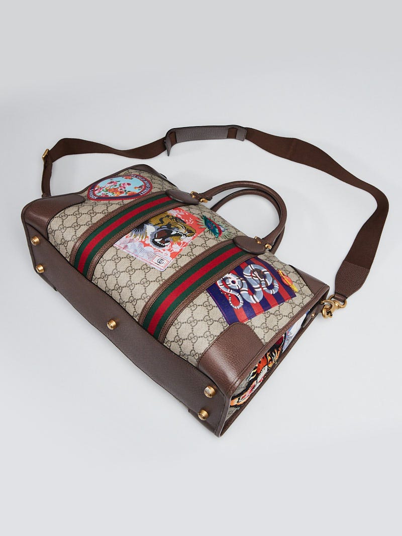 GUCCI X DORAEMON GG Supreme Canvas Duffle Shoulder Bag Beige 647815