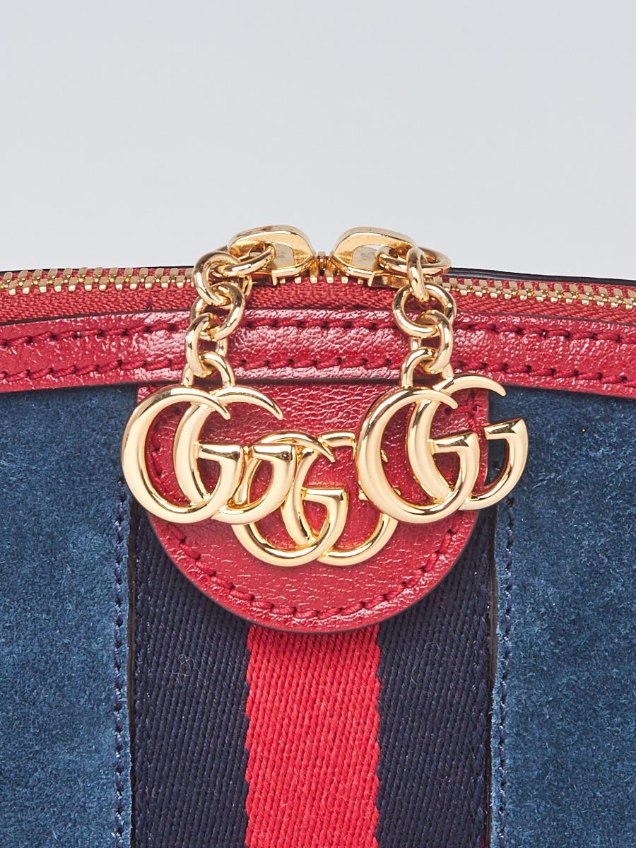 Gucci Ophidia Dome Small Shoulder Bag in Red Suede with Vintage Web - SOLD