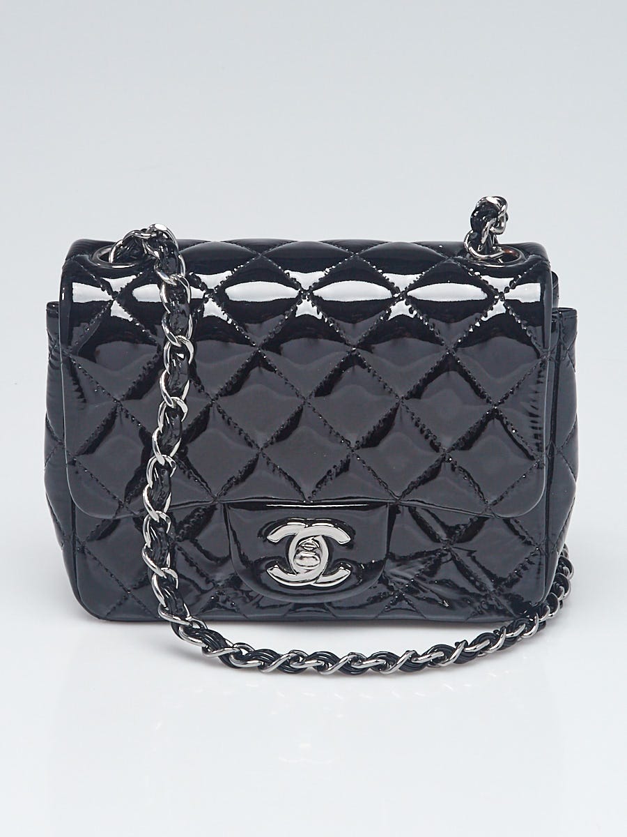 Chanel Black Quilted Patent Leather Classic Square Mini Flap Bag - Yoogi's  Closet