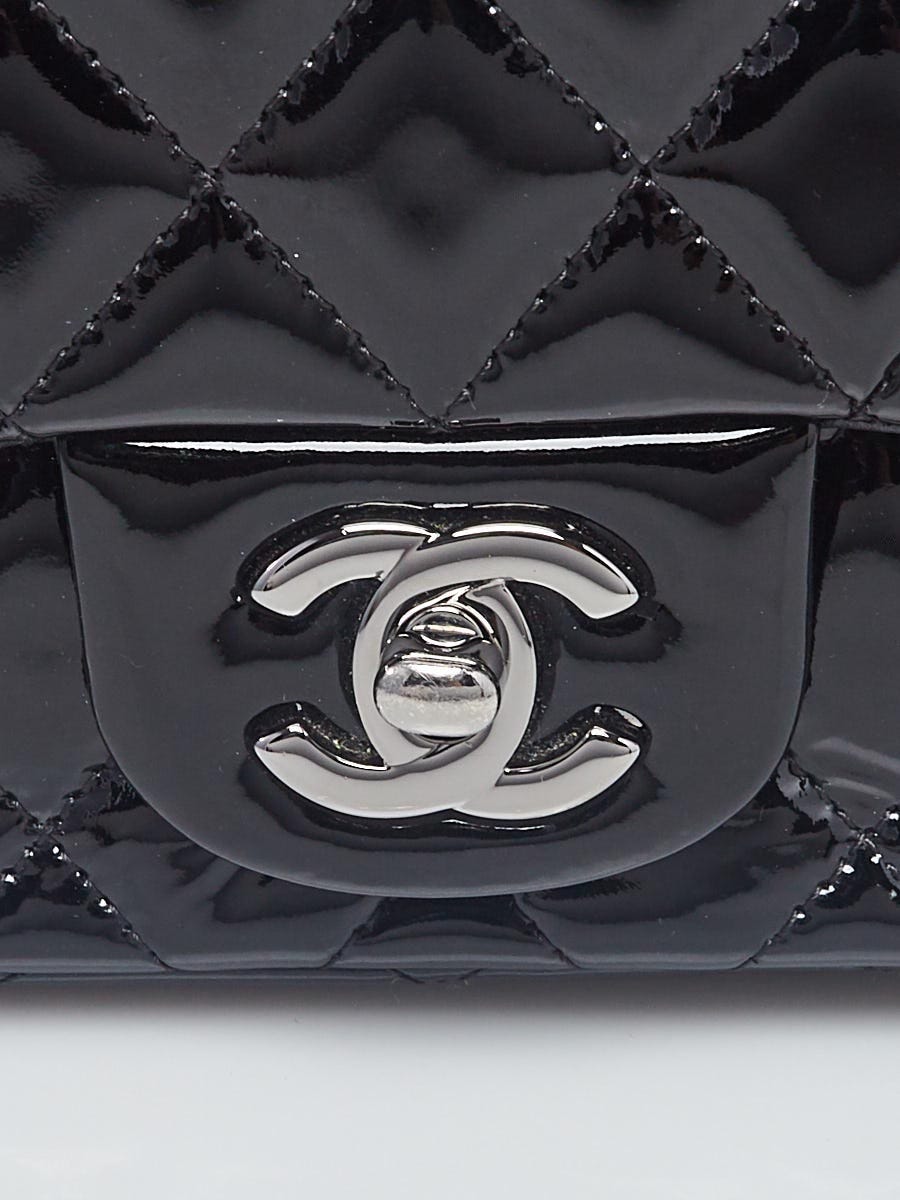 Chanel Black Quilted Patent Leather Classic Square Mini Flap Bag - Yoogi's  Closet