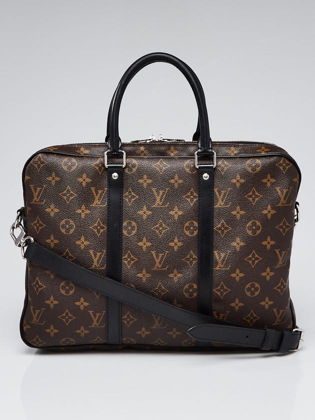 Louis Vuitton Monogram Macassar Canvas Porte-Documents Voyage PM Briefcase Bag