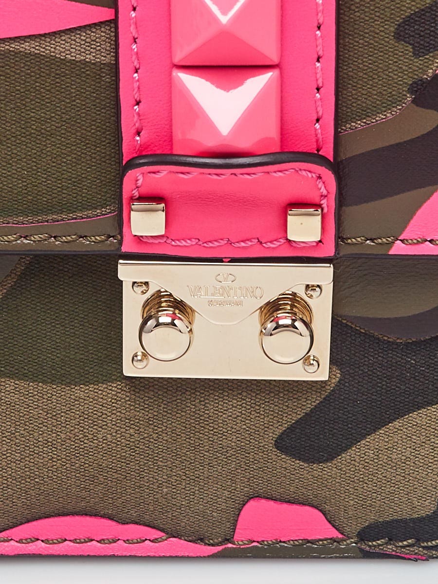 Valentino Pink Nappa Leather Rockstud Spike Clutch And Crossbody Bag -  Yoogi's Closet