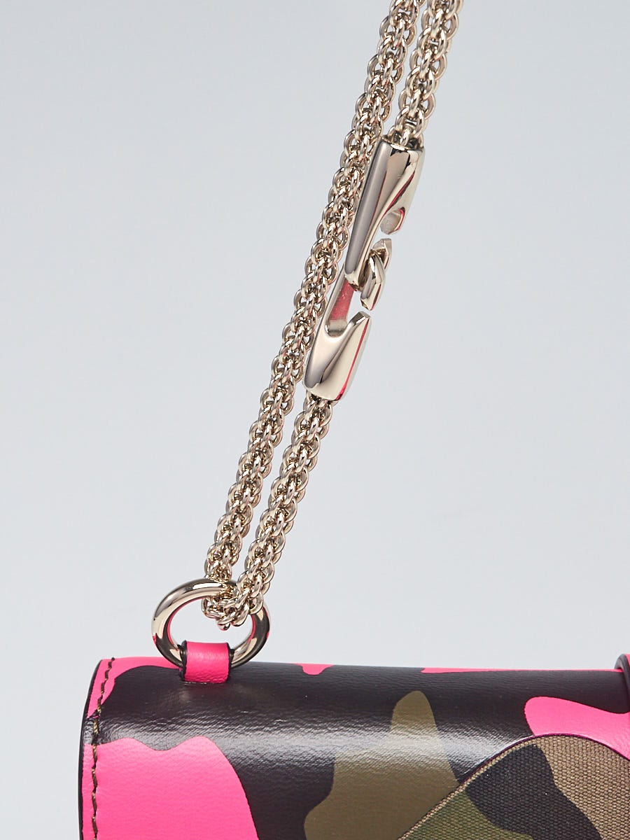 ★ヴァレンティノ Valentino Vavavoom Camouflage Bag Pink Valentino Pink Camouflage Leather/Canvas Rockstud Glam Lock
