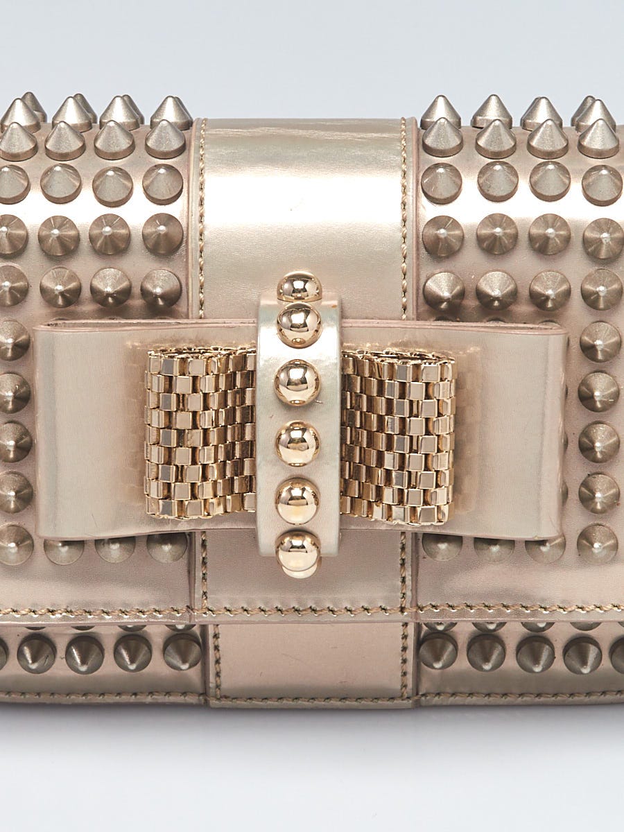 Christian Louboutin Gold Patent Leather Mini Sweet Charity Bag