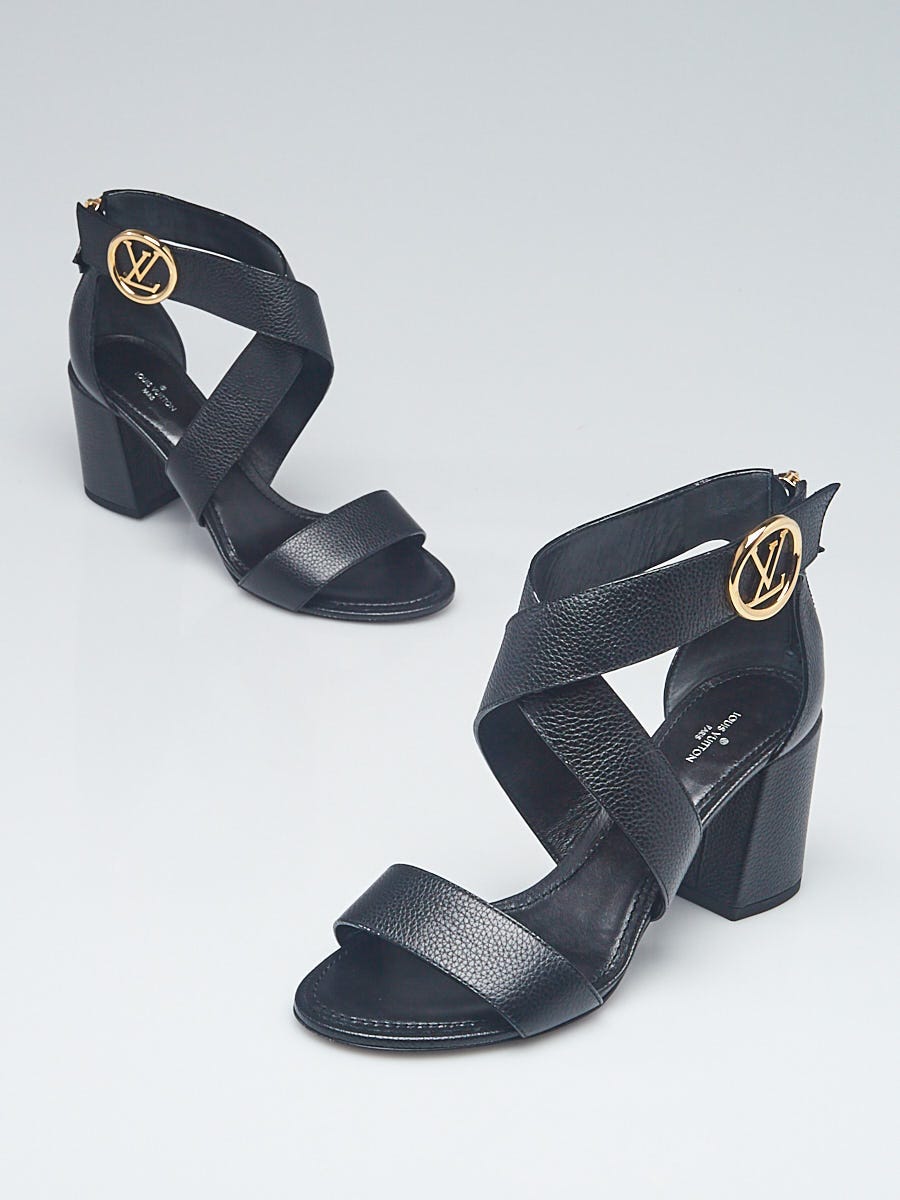 Louis Vuitton Black Leather Horizon High Heel Sandals Size 8.5/39 - Yoogi's  Closet