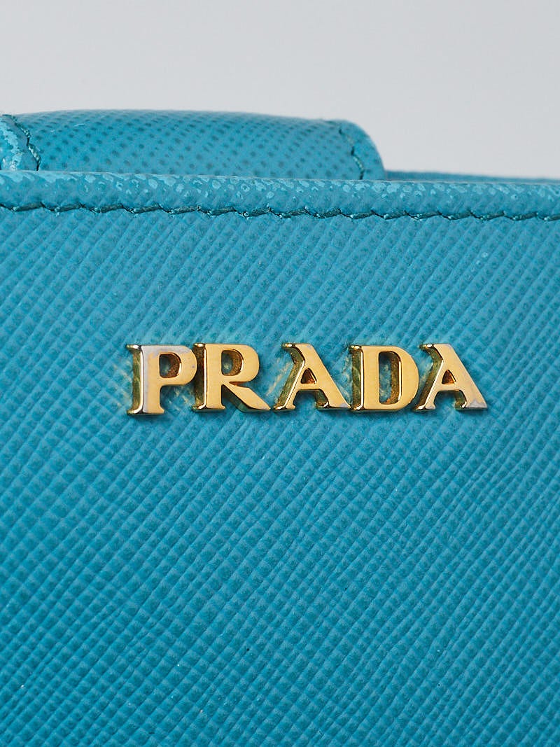 yatsweet5　超美品　PRADA 　ホックタイプ　TURCHESE Prada handbag shoulder bag turquoise blue leather suede women's