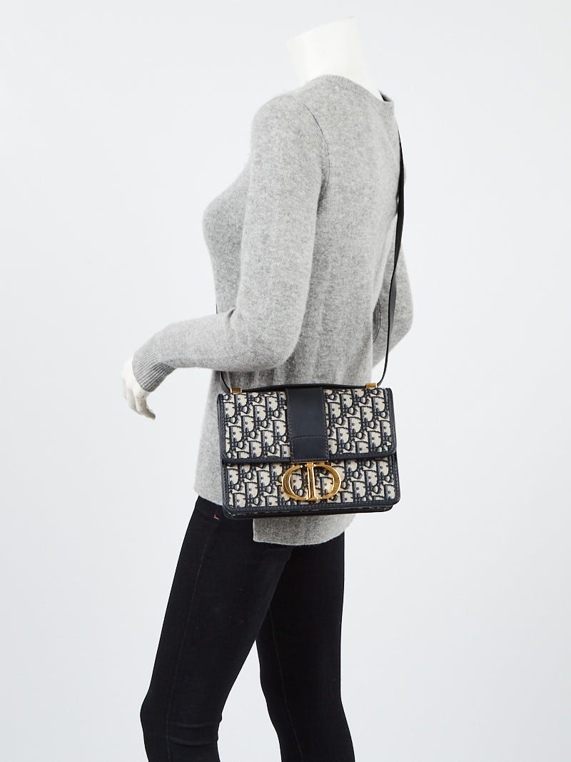 Christian Dior Blue Oblique Canvas 30 Montaigne Bag | Yoogi's Closet
