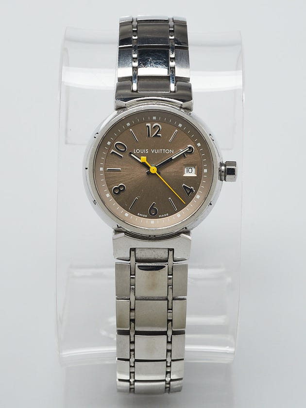 Louis Vuitton 28mm Champagne Dial Tambour Quartz Watch - Q1212