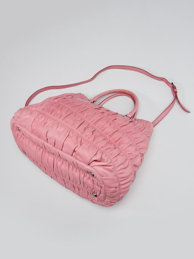Prada Pink Nappa Gaufre Leather Tote Bag B1789L | Yoogi's Closet