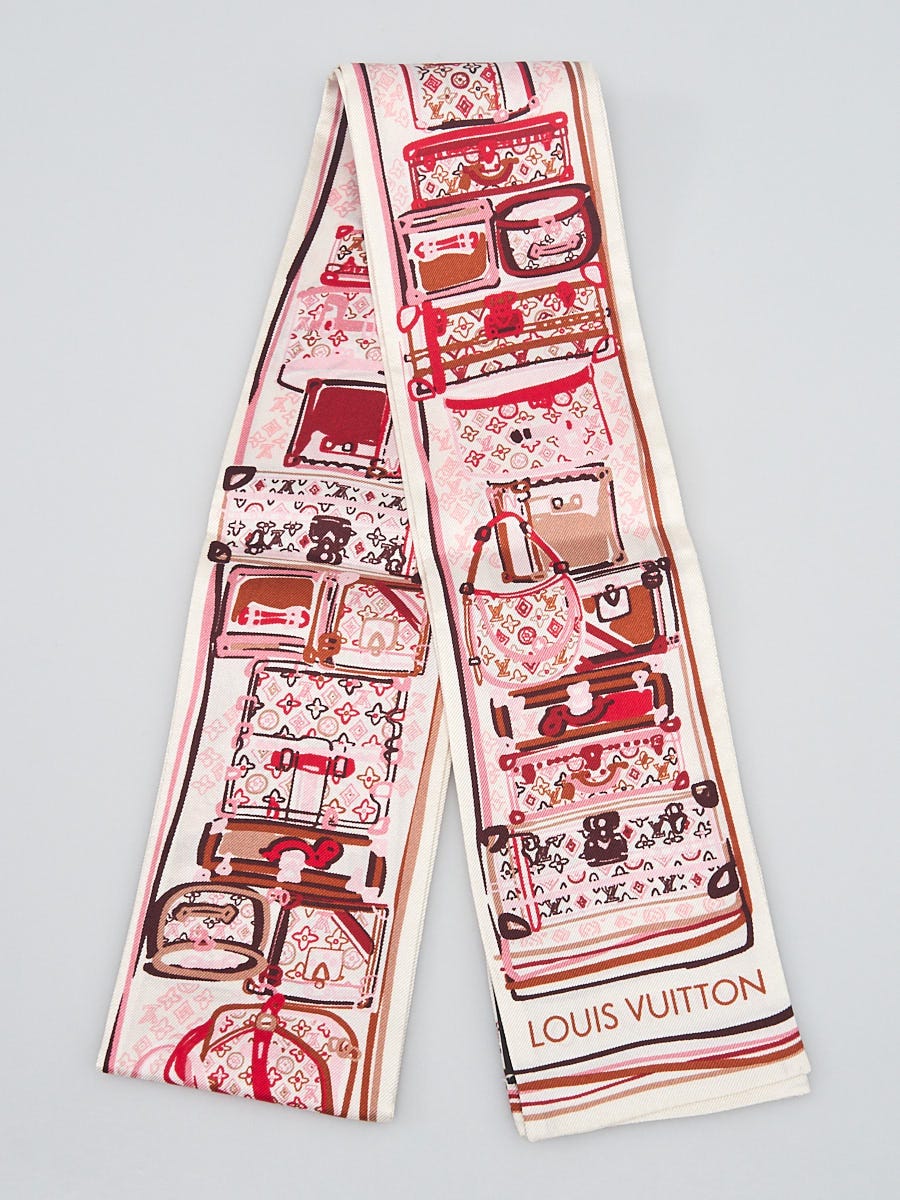 Louis Vuitton - Malles Pink and Red Silk Bandeau