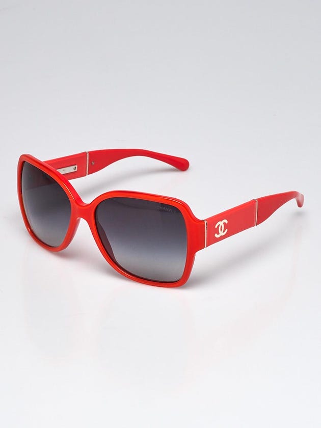 Chanel Orange Acetate Frame Oversized Square CC Sunglasses - 5230Q