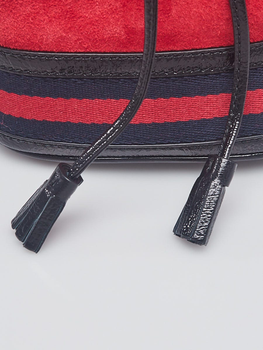 ショルダーバッグ・ポシェット Red Ophidia Suede Mini Bag Gucci Red Suede/Patent Leather Ophidia Mini Circle Camera