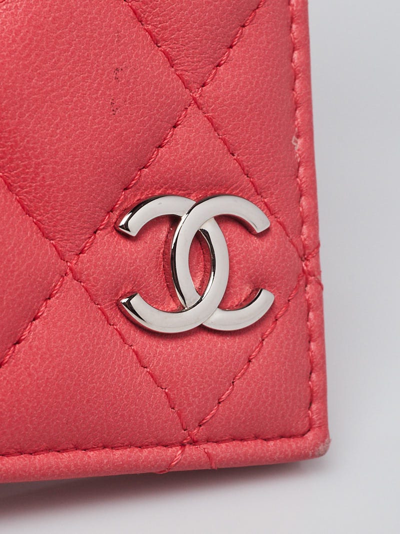 Chanel Pink Quilted Lambskin Leather CC Passport Holder - Yoogi's