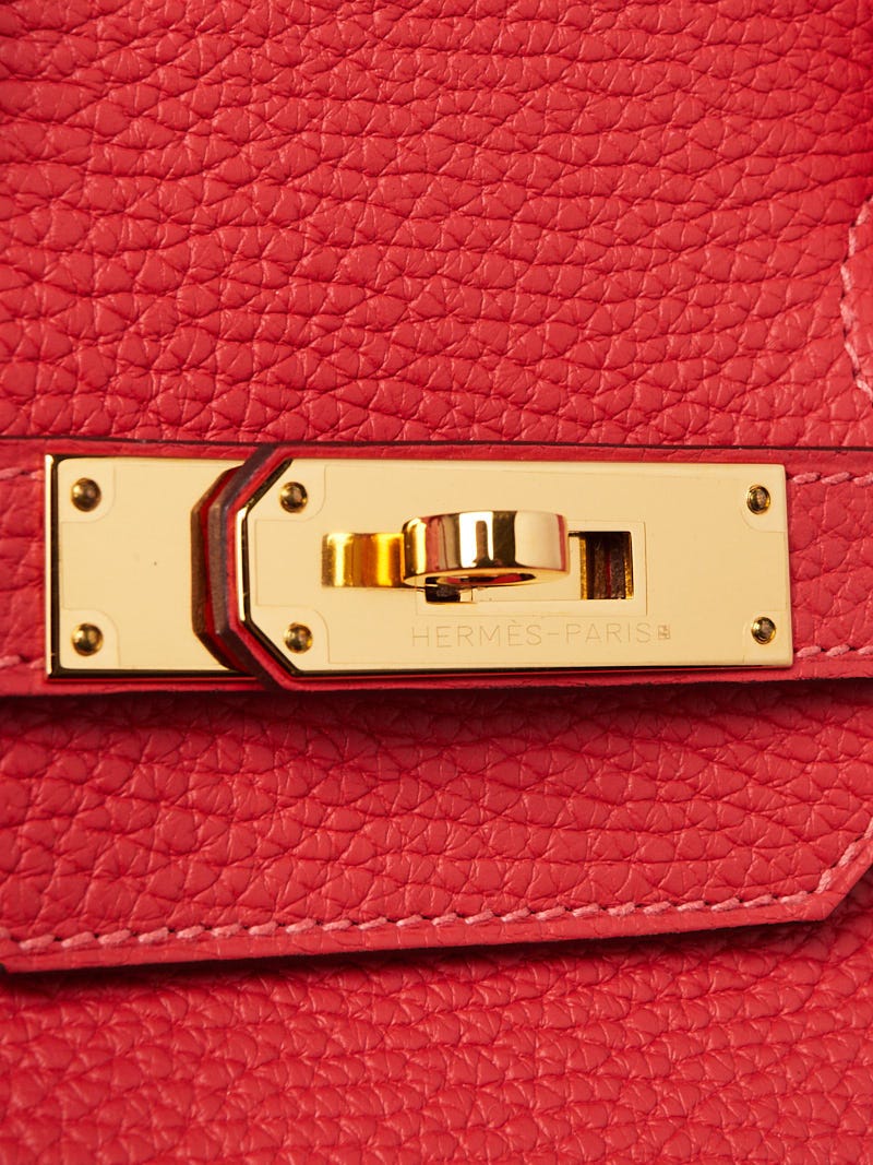 Hermès Rouge Pivoine Birkin 35cm of Clemence Leather with Gold Hardware, Handbags and Accessories Online, 2019