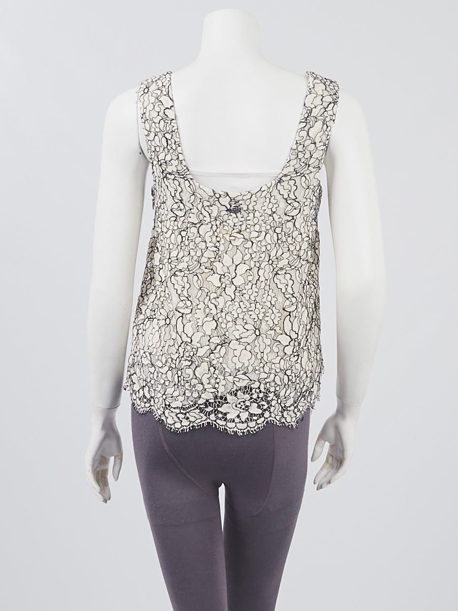 Lace blouse Chanel Beige size 42 IT in Lace - 35068378