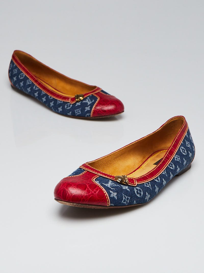 バレエ Louis Vuitton Denim Ballet Shoes バレエ Louis Vuitton Denim Ballet Shoes Louis Vuitton Blue