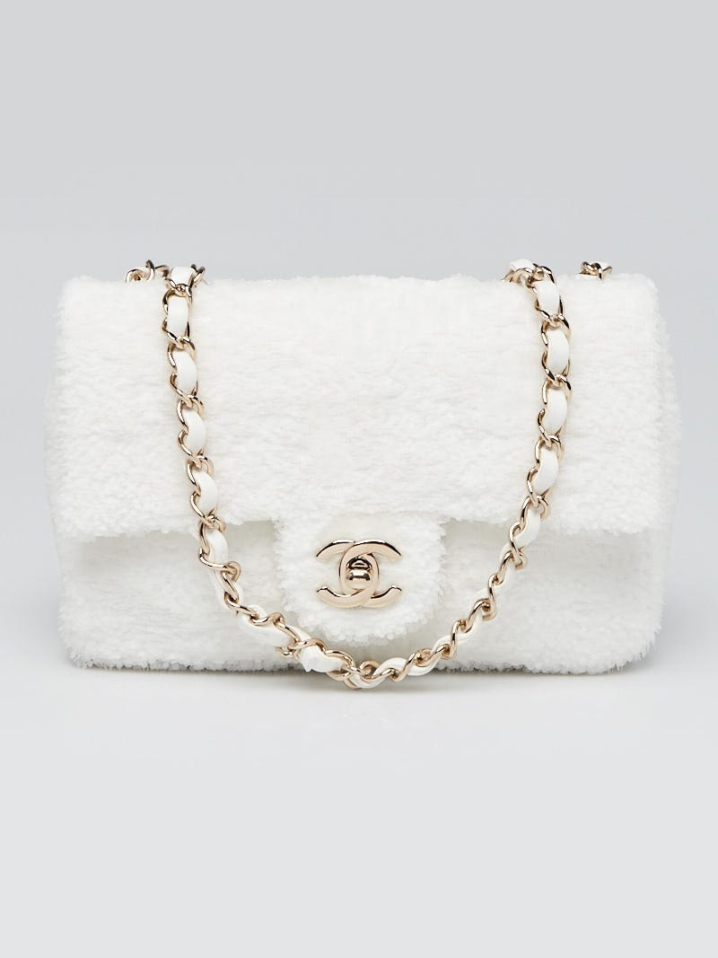 Chanel White Sequin Classic New Mini Flap Bag - Yoogi's Closet