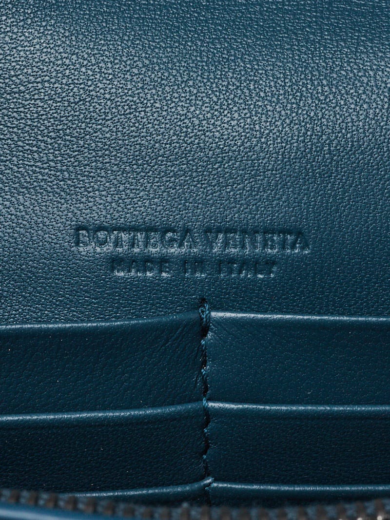 Bottega Veneta Blue Intrecciato Woven Nappa Leather Continental Wallet -  Yoogi's Closet