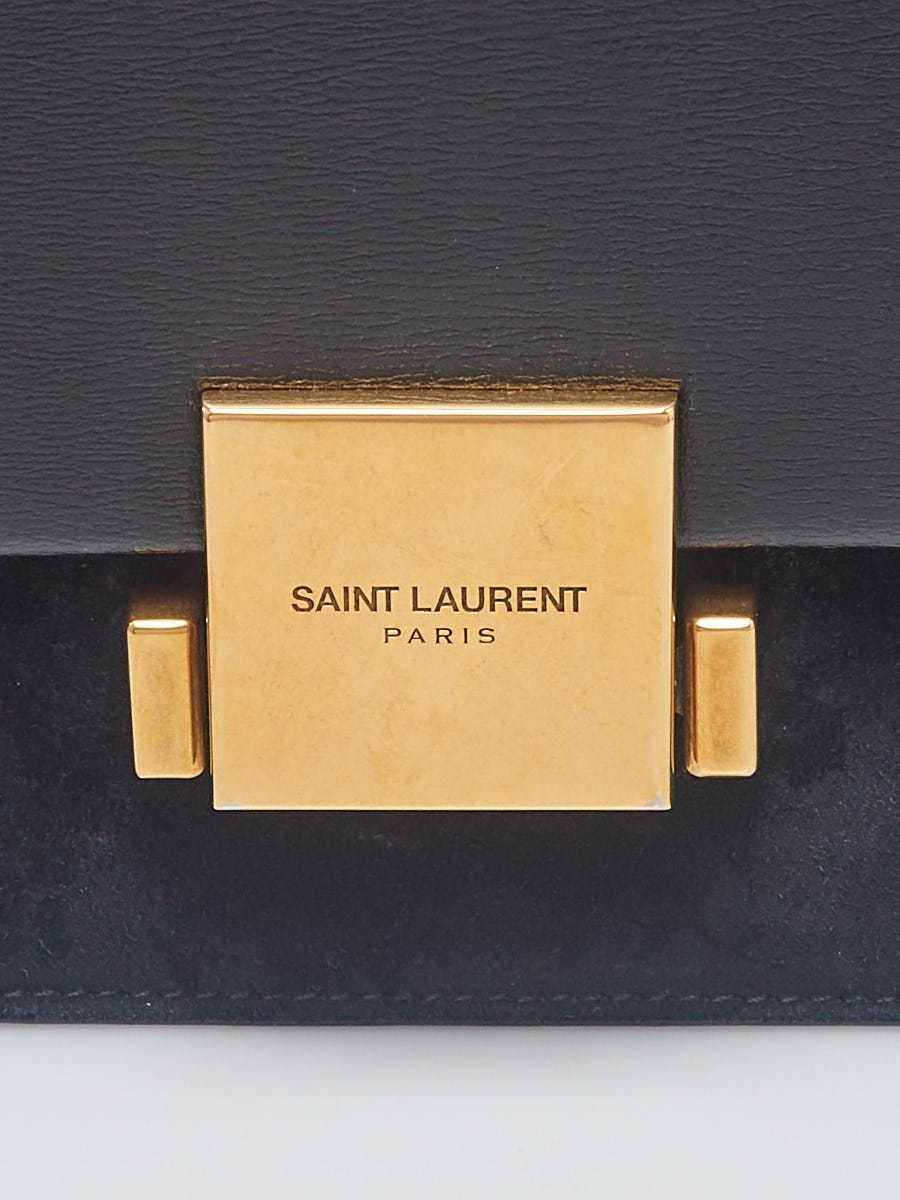 SAINT LAURENT Smooth Calfskin Suede Medium Bellechasse Black 1216351