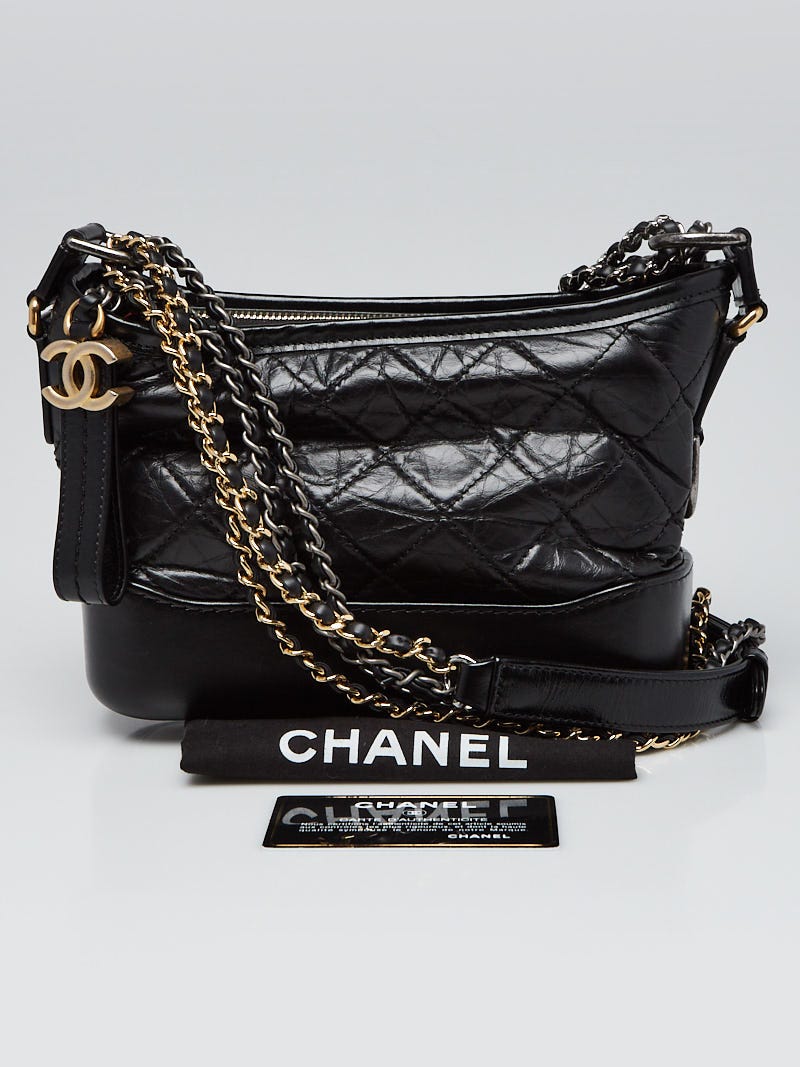 Chanel Black Quilted Leather Small Gabrielle Hobo Bag Yoogi s Closet