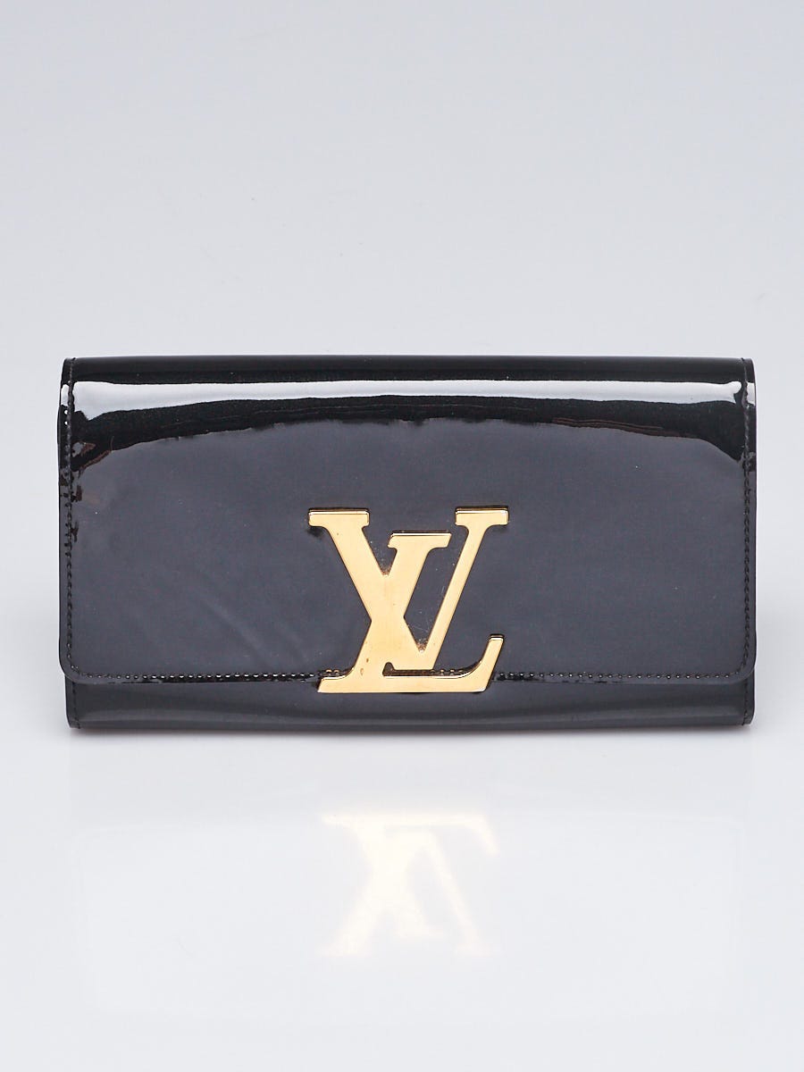 Louis Vuitton Black Vernis Louise Wallet with Gold-Tone LV Logo