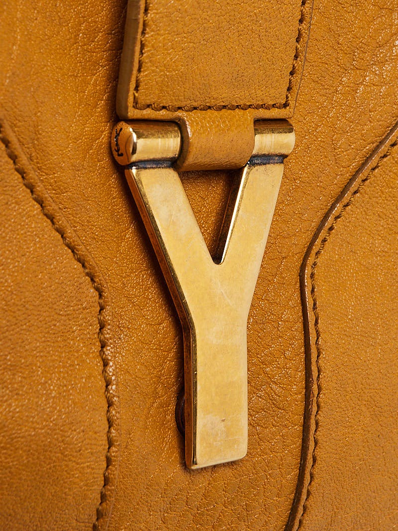 Yves Saint Laurent Green Leather Medium Cabas Chyc Tote For Sale at 1stDibs