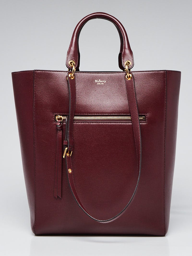 Mulberry Burgundy Goatskin Leather Maple Tote Bag | Yoogi's Closet