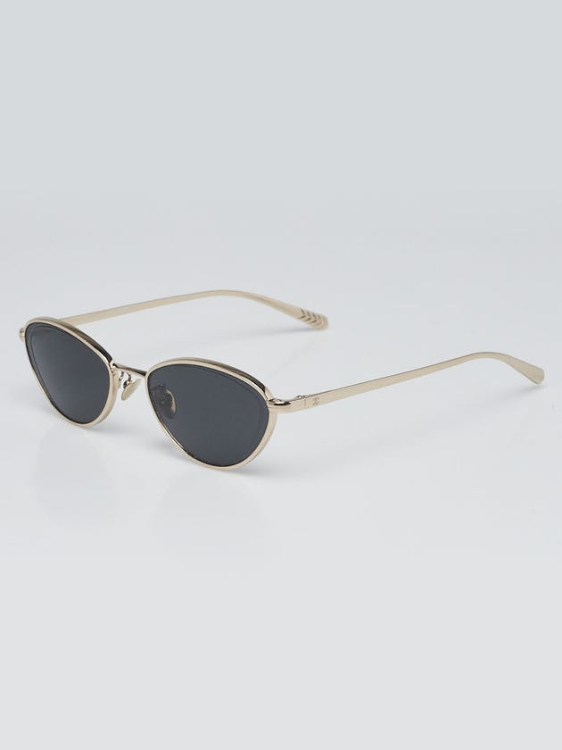 Chanel Goldtone Metal Low Profile Etched Sunglasses - 4255
