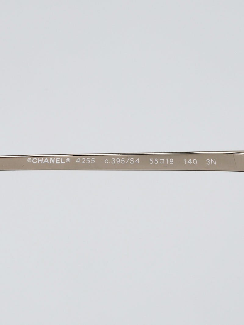 CHANEL Dark Silver 4254 Metal Rectangle Etched Sunglasses