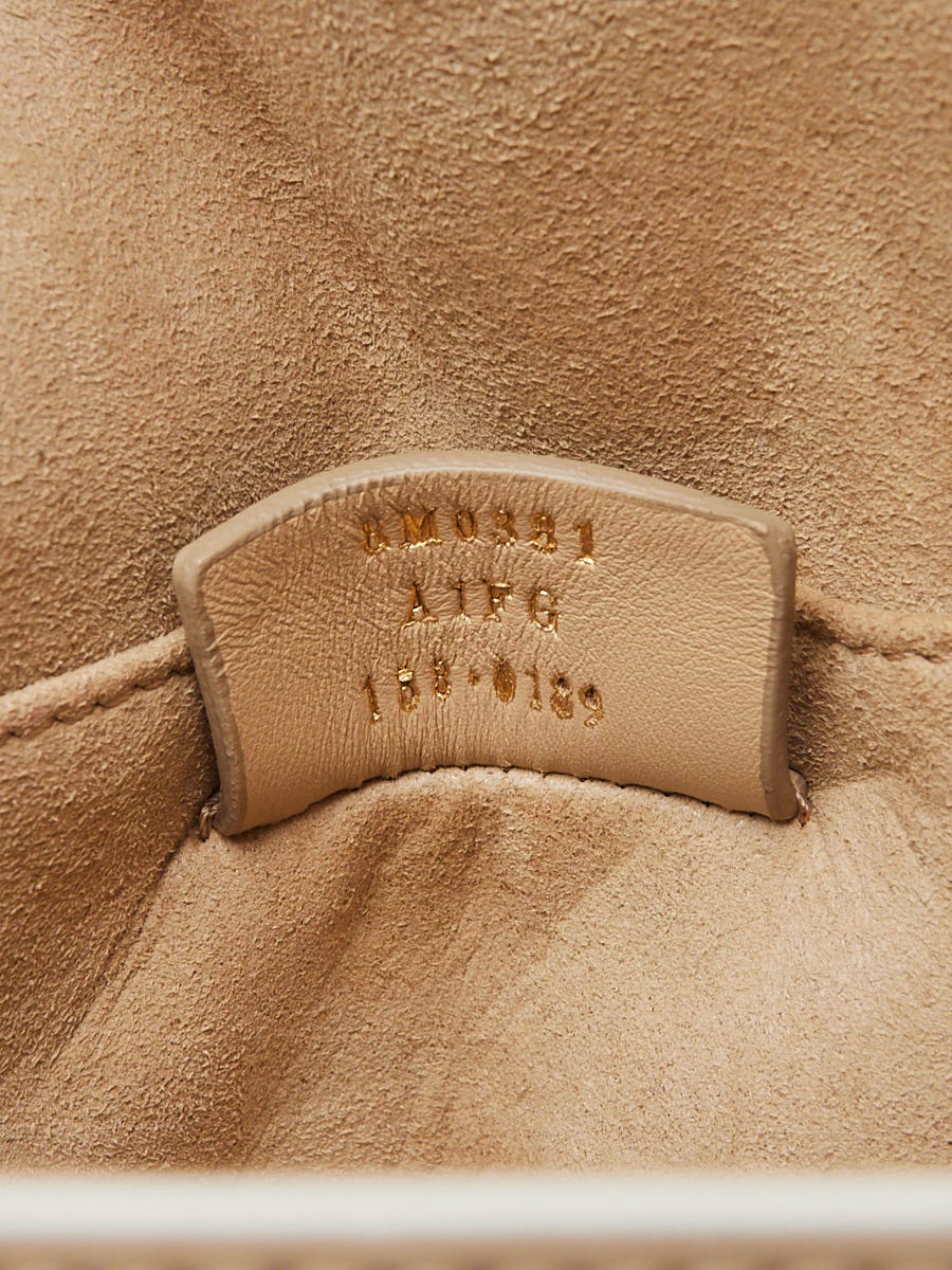 Fendi Beige Scalloped Leather Mini I Kan Floral Studded