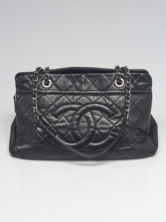 Chanel Black Quilted Caviar Leather Timeless CC Tote Bag