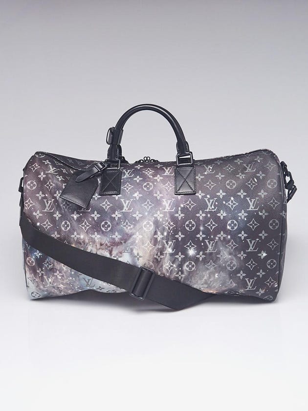 Louis Vuitton Limited Edition Black Monogram Galaxy Keepall Bandouliere 50 Bag