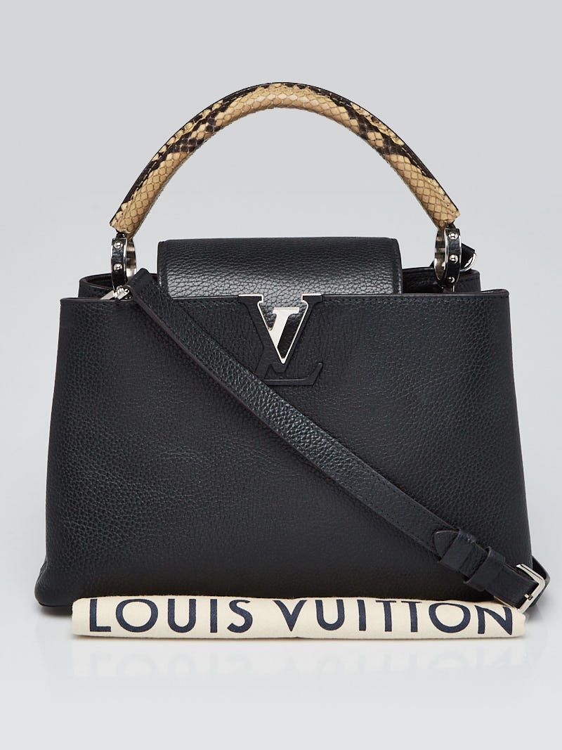 Louis Vuitton Black Taurillon Python Capucines PM