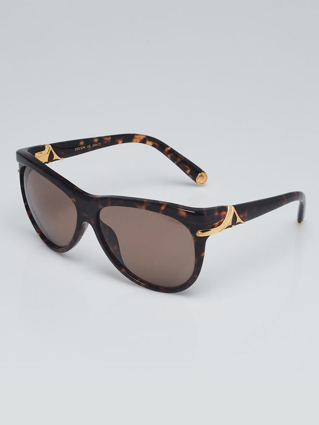 Louis Vuitton Tortoise Acetate Frame Dahlia Carre Sunglasses Z0312W