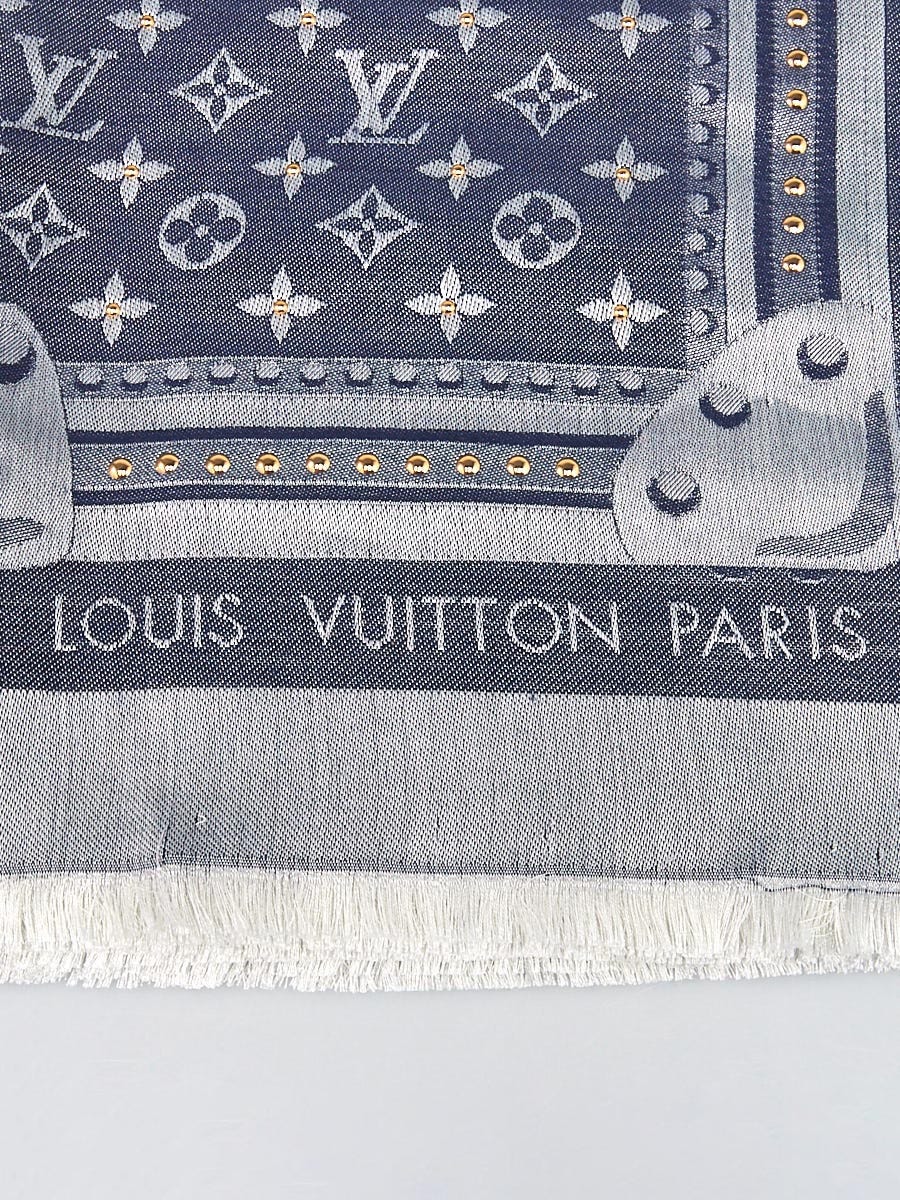 Louis Vuitton Blue denim scarf Silk ref.757280 - Joli Closet