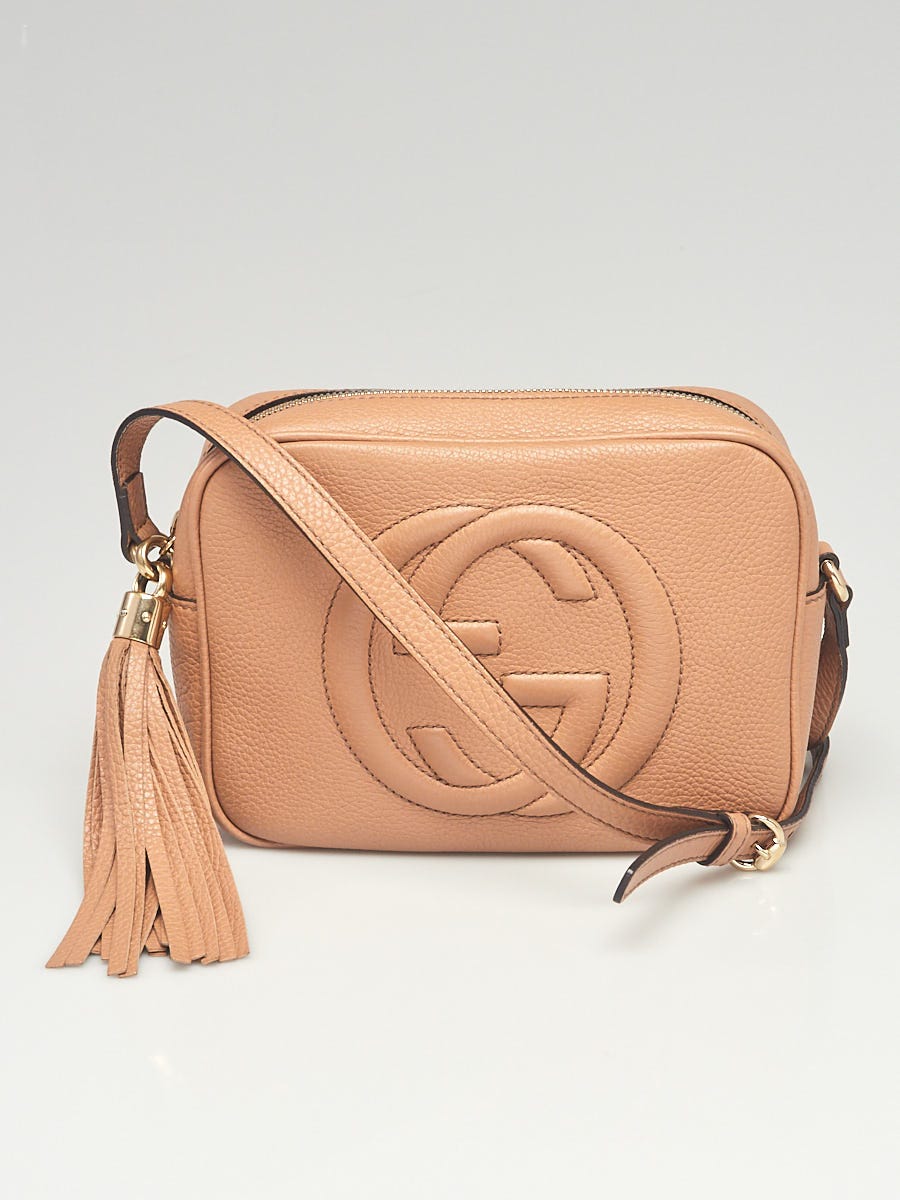 Gucci Beige Pebbled Leather Soho Disco Shoulder Bag - Yoogi's Closet