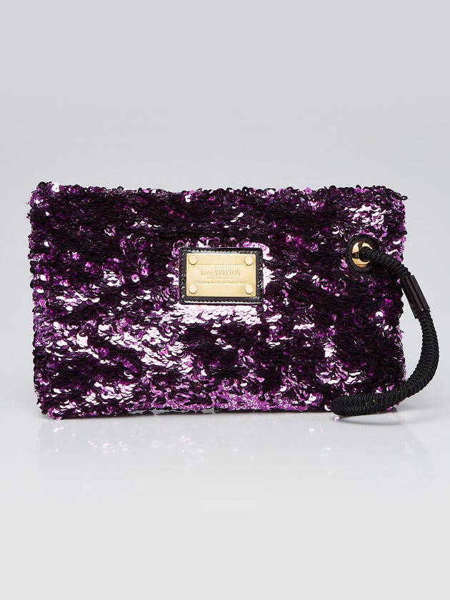 Louis Vuitton Limited Edition Violette Sequin Rococo Pochette Clutch Bag
