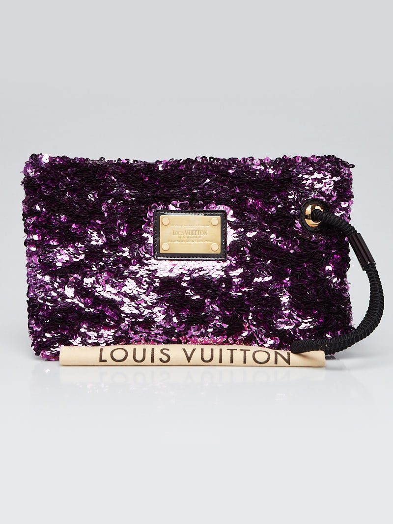 Louis Vuitton Violette Sequin Limited Edition Rococo Pochette Clutch Bag  Louis Vuitton