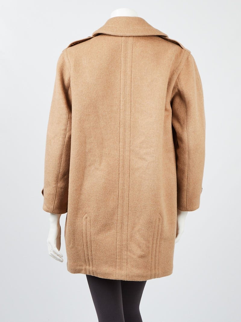 Burberry Brit Beige Wool Blend Peacoat Size 6/40 | Yoogi's