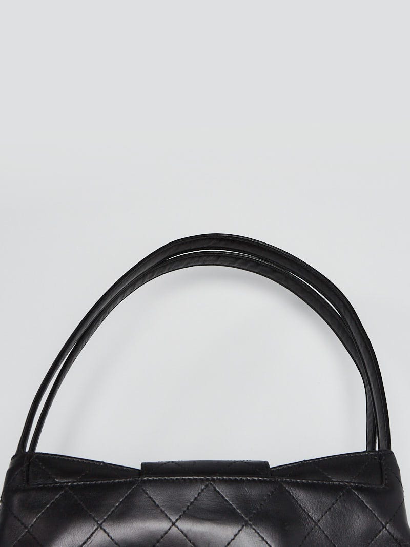 Chanel Black Quilted Lambskin Leather CC Shoulder Bag