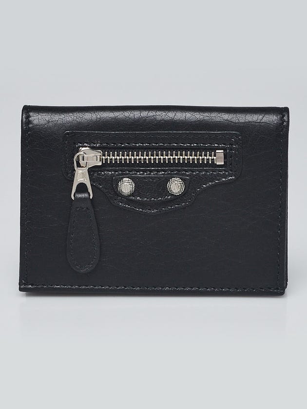 Balenciaga Black Leather Classic Card Case Wallet