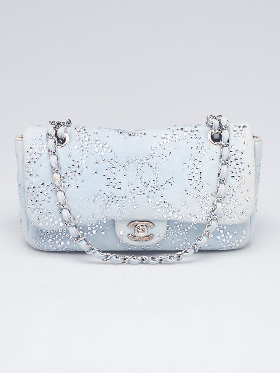 Chanel Light Blue Quilted Denim and Crystal Embroidered Medium Flap Bag -  Yoogi's Closet