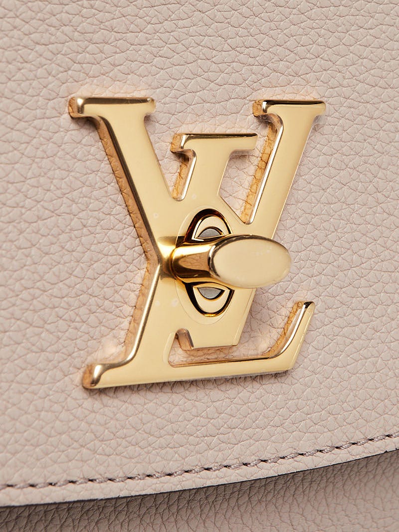 Louis Vuitton Greige Leather Lockme Ever MM Bag - Yoogi's Closet