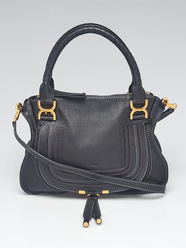 Chloe Black Leather Medium Marcie Satchel Bag
