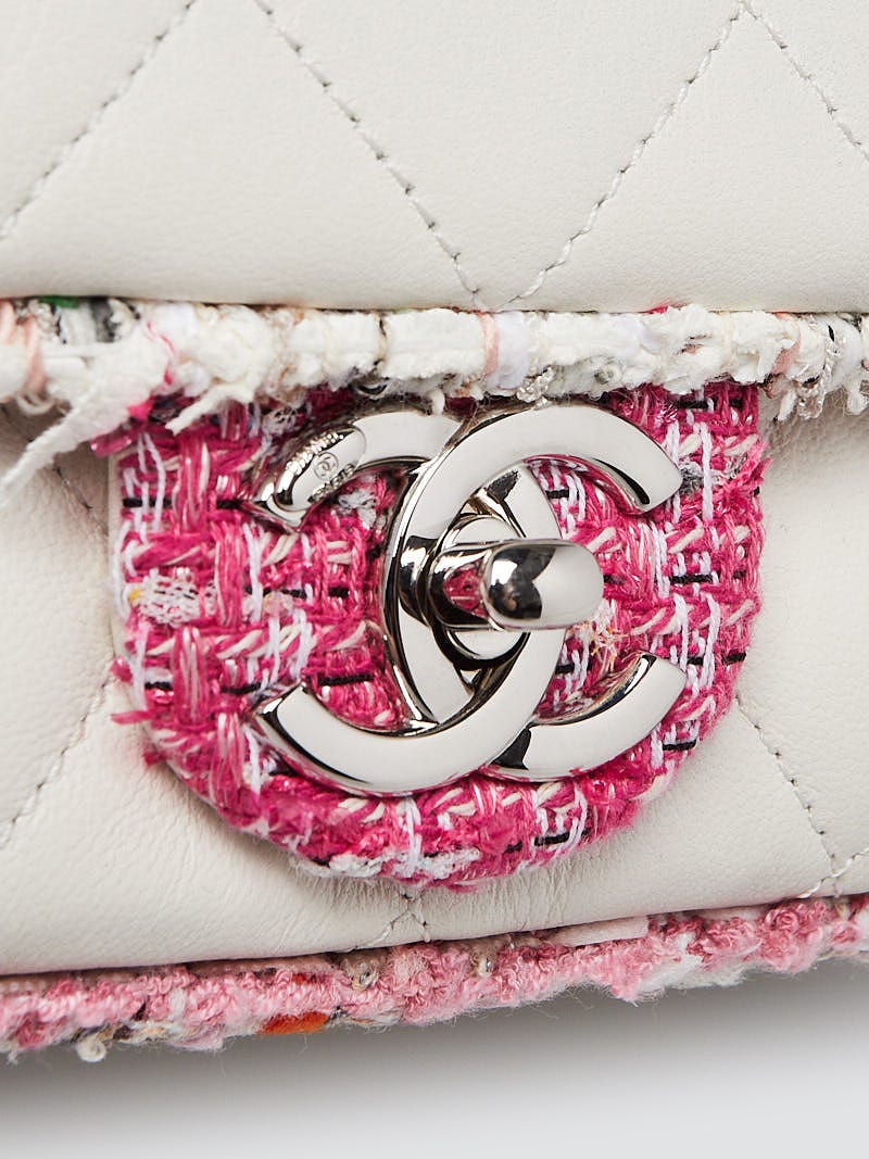 Chanel Grey/Pink Quilted Tweed Small Gabrielle Bag - Yoogi's Closet
