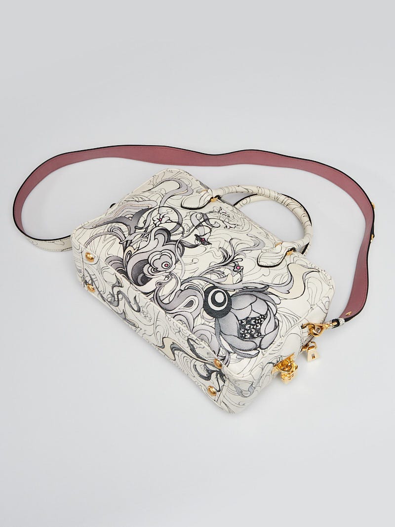 Prada Limited Edition Opaline Glace Calfskin Rabbit Print